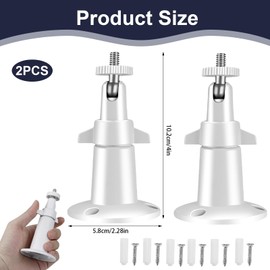 BOULESENM Pack of 2 Ring Camera Outdoor Mount, Adjustable Security Wall Mount, Ring Camera Outdoor, Surveillance Camera Mount, Camera Mount 360° Adjustable Indoor Mount