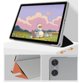 AKNICI Case for TECLAST T40 Air/Teclast T40HD 2K Tablet 10.4 Inch (2023), Ultra Thin PU Leather Soft TPU Back Cover Folding Stand Protective Case with Car Sleep Wake, Black