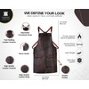 Premium Leather Apron, 2 Zip Pockets & Tool Holder, Split