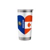 Wisconsin and Canada Flags: Heart Shaped Unity Stainless Steel Insulated