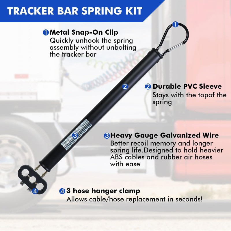 Vitonsbay 16" Single Tender Spring Kit Heavy Duty ABS Air