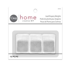 Dritz Home Covered Lead Drapery Weights, 12-Piece, White (Pack of 1)