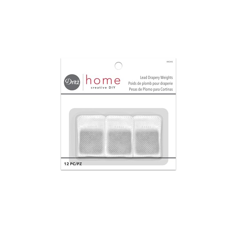 Dritz Home Covered Lead Drapery Weights, 12-Piece, White (Pack of