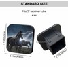 Swono 2 inch Tow Hitch Cover Black Horse Pattern Rubber
