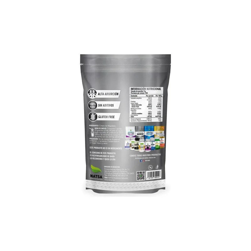 Citrato De Magnesio, 2 Bolsas De 1 Kg Cu Sabor