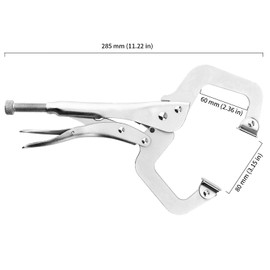 HOIGON 6 PCS 11 Inches Locking C-Clamp with Swivel Pads, Heavy Duty C Clamp Welding Pliers High-Carbon Steel Locking Pliers Clamps Set for Home Wood Working, Workshop Maintenance