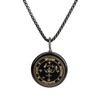 COAI Obsidian Archangel Carved Power Stone Pendant Necklace, Obsidian, obsidian