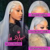 Silver Grey Lace Front Wigs Human Hair Straight Wear and