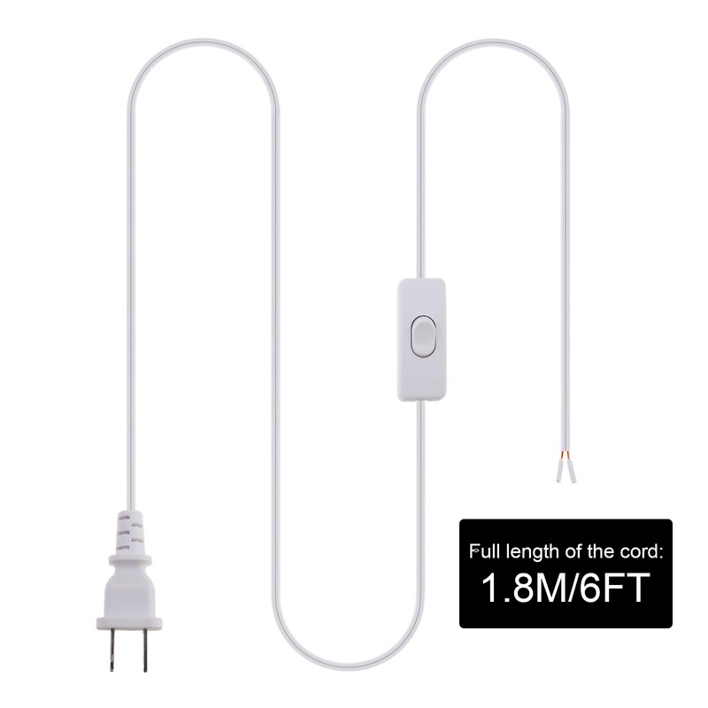RTNLIT 6FT Lamp Cord with On/Off Button Switch and Polarized
