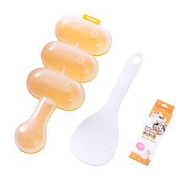 Holyzuel Rice Ball Mold with Mini Rice Scoop, DIY Sticky Rice Molds Large Ball Mold Kitchen Tool Rice Ball Maker Shake, Rice Roll Shaker Ball Maker for Kids Sushi Plates Set Make Sushi