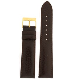 Tech Swiss Watch Band Calfskin Leather Comfort Lite Padded Brown Gold-Tone Buckle Ladies 14 millimeters