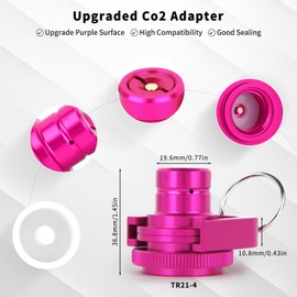 Upgraded CO2 Quick Adapter for Soda Water Bubbler Compatible with DUO/Terra/Art, Aluminium Alloy Soda Maker Valve Refill Accessories for Quick Connecting Universal CO2 Cylinder with TR21-4 Male Thread