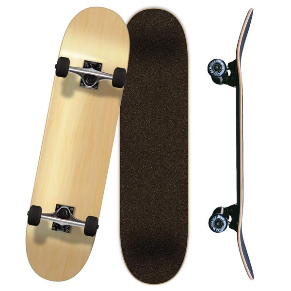 Yocaher Blank Complete Skateboard 7.75" Skateboards - (Complete 7.75" Natural)