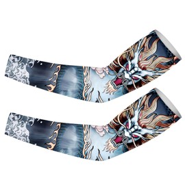 Temporary Tatoo Sleeves,Temporary Tatoo Sleeves - Sun Protection Arm Include Koi, Dragon, Tiger, Mythical Beast, Ice Silk Arm Cover Sun Compression Long Cover