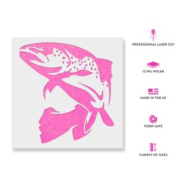 Trout Fish Stencil Template for Walls and Crafts - Reusable Stencils for Painting in Small & Large Sizes
