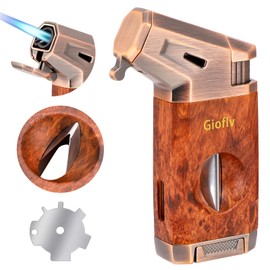 Gioflv Torch Lighter with Triple Jet Flame - Windproof & Refillable for All Lighting Needs