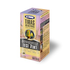 Lomas Tiras Reactivas para Acuarios para Medición 7 Parametros Alanalinidad Total, Carbonatos, Cloro, Dureza Total, Nitratos, Nitritos, pH con 100 Tir