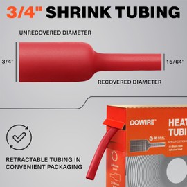 Dowire Dowire Heat Shrink Tubing 3/4" - Adhesive Lined - 3:1 Ratio - Waterproof Marine Grade Shrink Tube - Wire Shrink Wrap Tubing - Red - 13 Feet