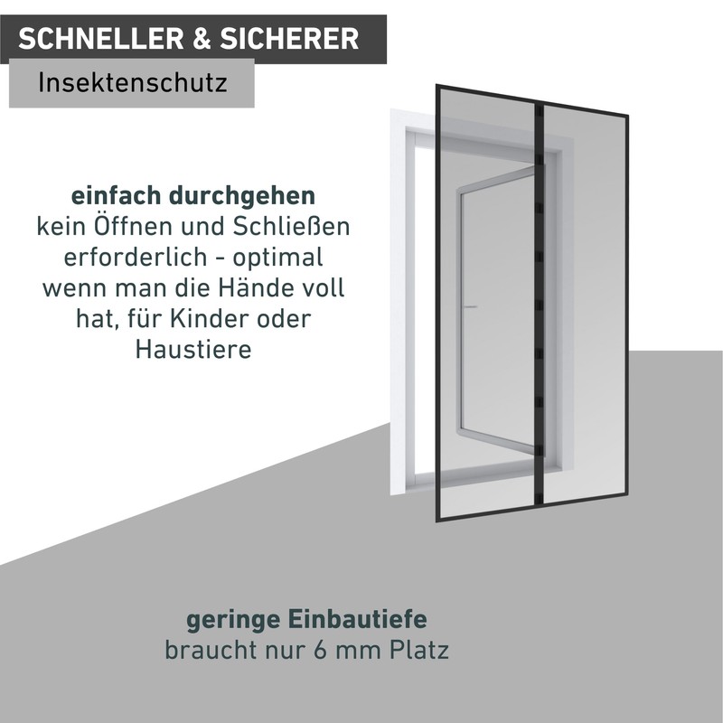 Windhager Basic Fly Screen Magnetic Curtain for Doors, Magnetic Fly