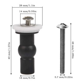 FOCCTS 4 Pack Toilet Seat Fixing Screws, Universal Toilet Fixings Kit with Expanding Rubber Top Nuts and Bolts