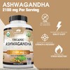 Organic Ashwagandha 2,100 mg - 100 Veggie Capsules Pure Organic