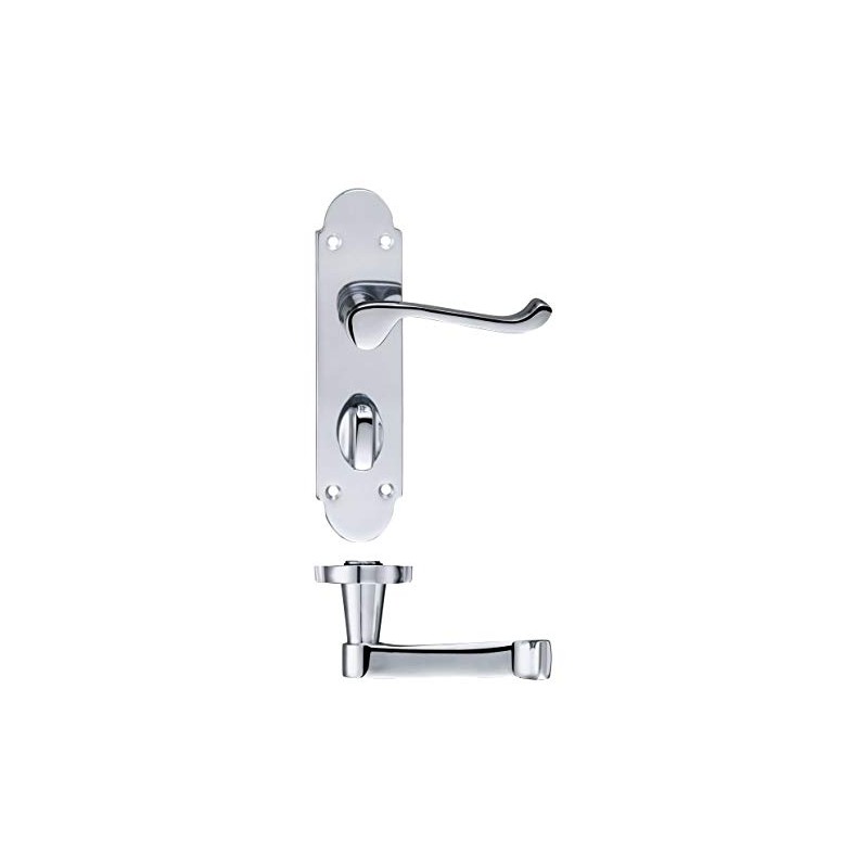 Epsom Door Handle Bathroom Set 170mm X 40mm Polished Chrome