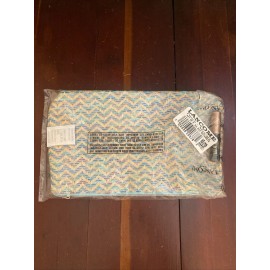 Lancôme Lancome Weaved Cosmetic Makeup Bag Pouch Zipper Blue Beige & Idole Mascara Black
