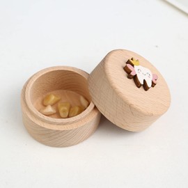FROON Wooden Baby Tooth Box, Souvenir Dropped Tooth Keepsake Storage Box for Lost Teeth, Baby Shower Birthday Gift
