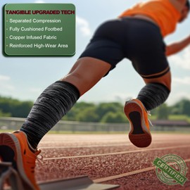 BULLIANT Women Socks-Compression Knee-high Socks 15-20mmgh Pressure-Extra Cushioned Footbed Extra Wicking(3Pairs,Large-X-Large)