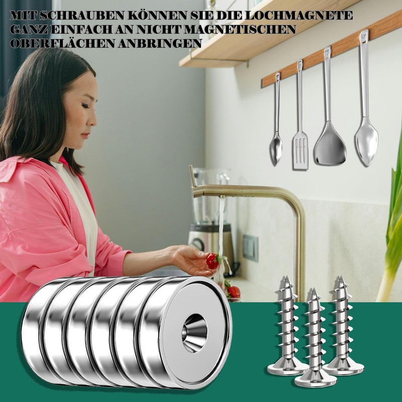 Neodymium Magnets, Extra Strong, Multifunctional Countersunk Head Round Magnet Pot