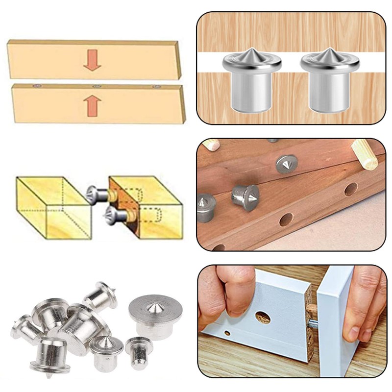 GIONAR Wooden Dowel Centring Tips Set, 6 mm, 8 mm,