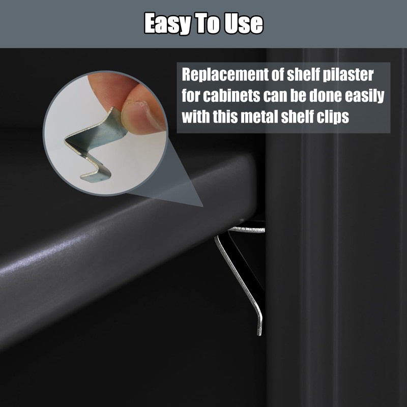 Shelf Clips - Metal Shelf Clips for Adjustable Shelves Compatible