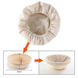 6 Pieces Round Bread Proofing Basket Cloth Liner, Banneton Proofing Cloth, Round Natural Weave Dough Sourdough Banneton Proofing Basket Cloth Liner