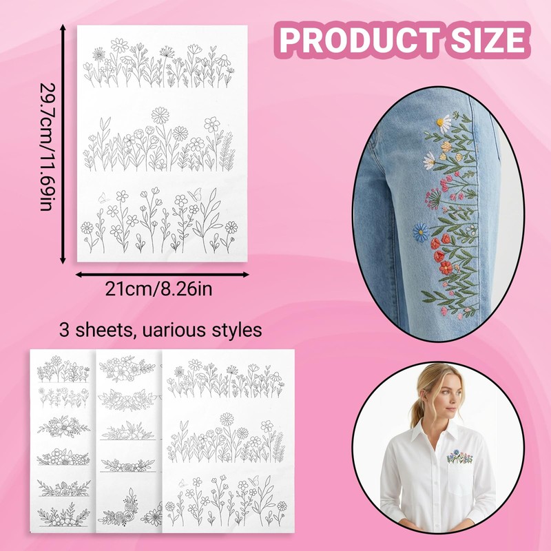 3 Sheets Water Soluble Embroidery Stabilizer, Water Soluble Stabilizer Stick