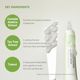 IUNIK 81% Concentrado Centella Gel Crema Calmante para el acné y protector solar calmante Mini - Ácido salicílico sin aceite Niacinamida Árbol de Té M