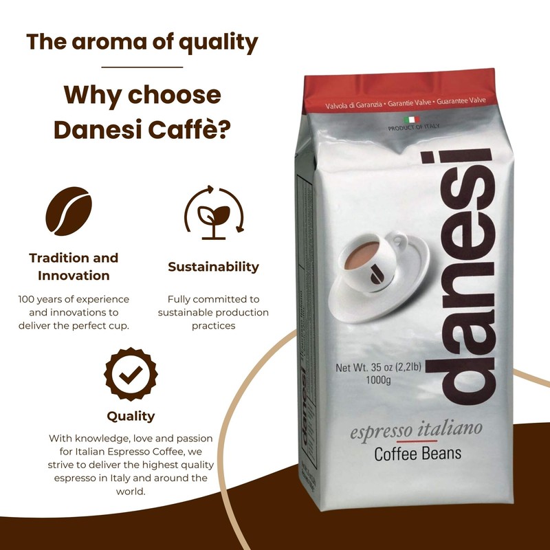 Danesi Caffe Italian Whole Coffee Beans - Espresso Coffee Beans