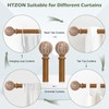 HTZON Wood Boho Curtain Rods for Windows:Wooden Farmhouse Decorative Curtain