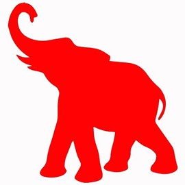 STICKER DAD Elephant V1 Vinyl Decal by stickerdad® - Size: 3.5", Color: RED - Windows, Walls, Bumpers, Laptop, Lockers, etc.