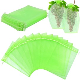 TOTSUN 50Pcs Fruit Protection Bags, 20×30cm Fruit Grape Protection Bags with Drawstring Garden Net Bag Fine Mesh for Effective Protection Against Fruit Flies Bees Wasp Frass Birds