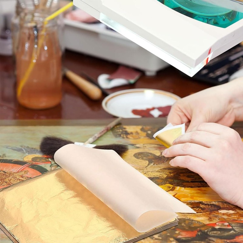 200Pcs Imitation Gold Leaf Sheets, Gold Leaf Sheets for Arts,