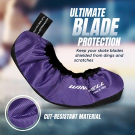 Winnwell Premium Skate Guards (Senior/Large, Purple) Protective, Cut-Resistant, Water-Resistant Covers for Ice Hockey and Figure Skates (Fits Skates Sizes 6-13)