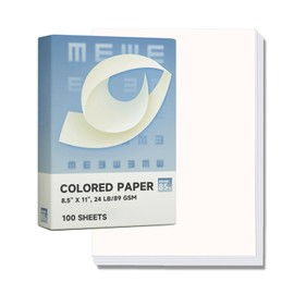 VEOOK Cream Copy Printer Paper, 100 Sheets 22 lb 8.5 x 11 Letter Size, Color Cardstock, Ivory Paper, Card Stock Colored Printer Paper for Cards Making Office Printing Paper Crafting(CC-02)