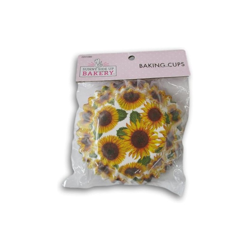 Autumn Sunflowers Decorative Baking Cups - Patterned Paper Liners for
