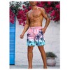 Floerns Men's Tropical Print Drawstring Swim Trunks Wide Leg Quick