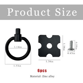 2 Pack Vintage Metal Drawer Handles and Ring Pulls, Decorative Furniture Knobs for Cabinet, Wardrobe, Cupboard, Dresser, Black Drawer Pull Handles with Screws for Doors and Drawers