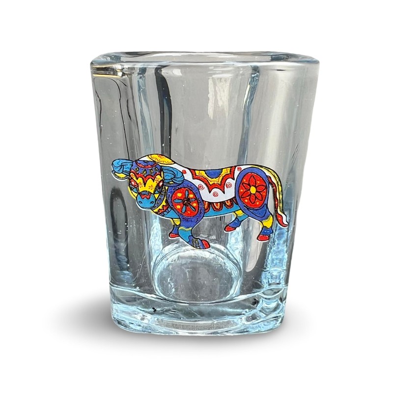 Tequilero/Caballito Cuadrado MEXICANO CON ALEBRIJES - JUEGO DE 6 PIEZAS