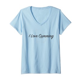 Womens I Love Cumming Ga V-Neck T-Shirt