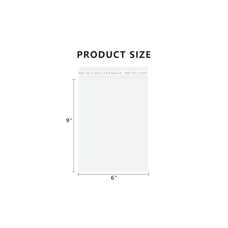 AIRSUNNY 100 Pcs 6x9 Clear Resealable Cello/Cellophane Bags Good for