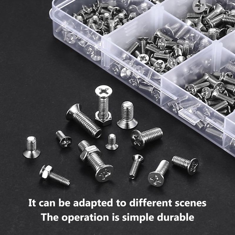 580 Pcs M3 M4 M5 Screws Set, Countersunk Bolts and