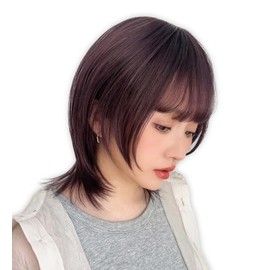 [ブライトララ] ウィッグ ショート ウルフ ボブ 自然 ウルフカット ミディアム レディース フルウィッグ hf1988-RTR